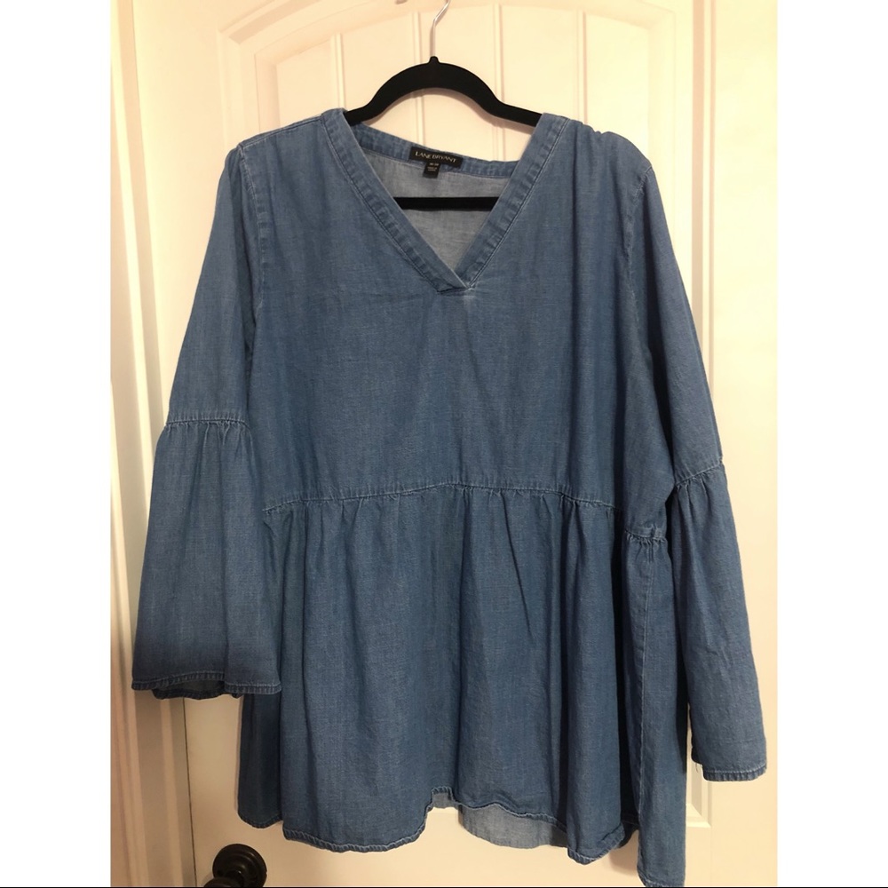 Chambray bell sleeve top